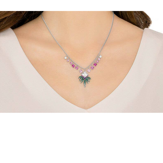 Swarovski Gisele Rhinestone Green and Fuchsia Necklace