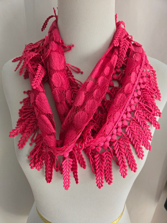 TALBOTS LACE FRINGE SCARF
