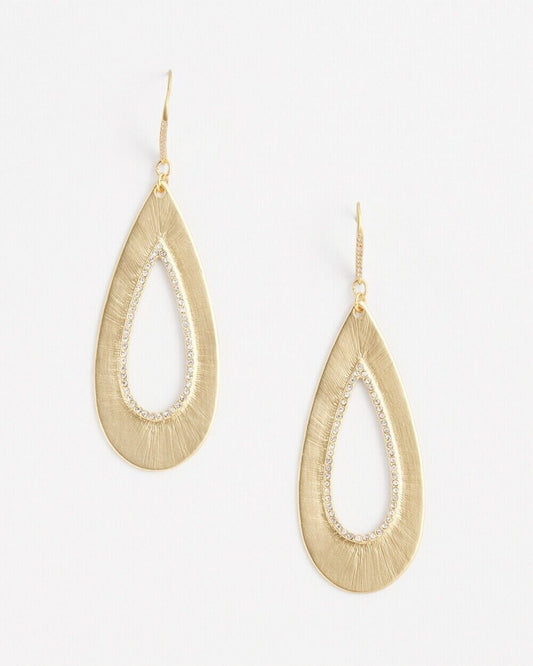 CHICO'S NO DROOP GOLD TONE TEARDROP EARRINGS