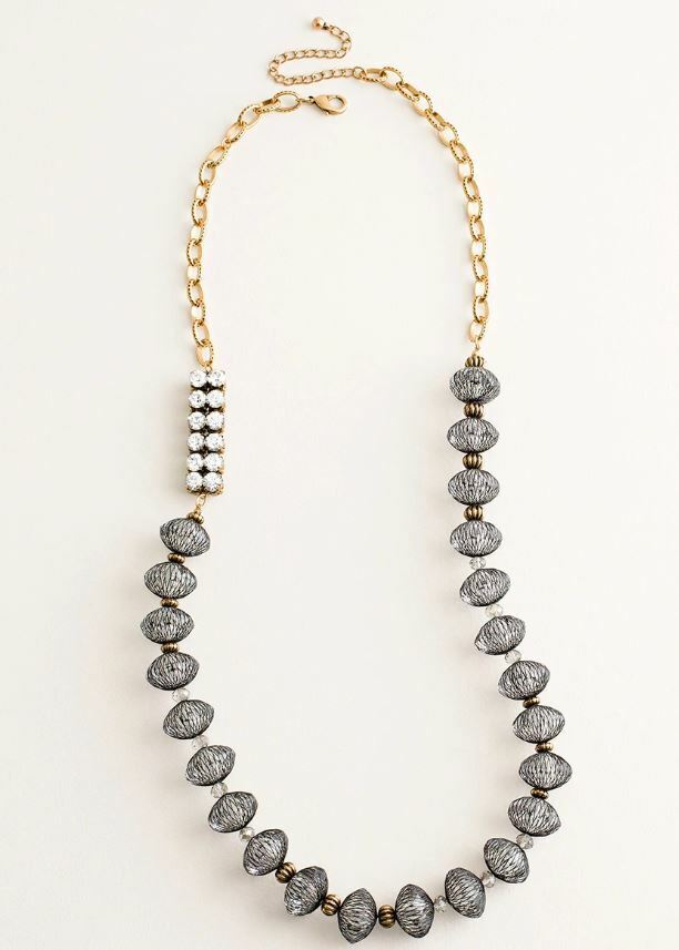 CHICO'S SIMULATED CRYSTAL SINGLE-STRAND NECKLACE