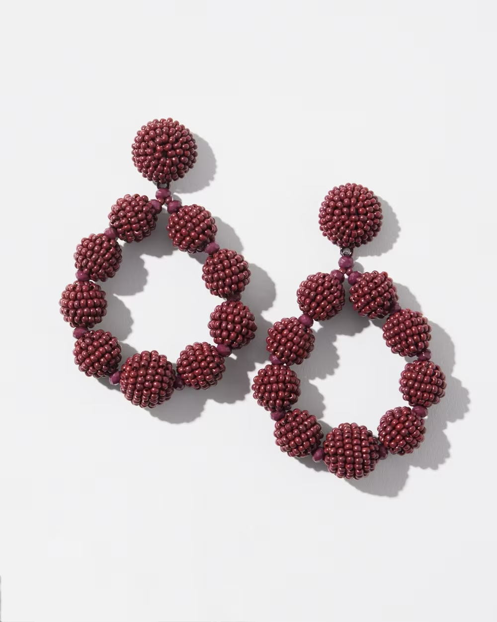 CHICO'S  BROWN SEED BEAD DROP EARRINGS