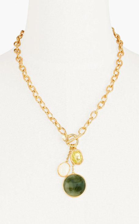 TALBOTS MOLTEN STONE CLUSTER NECKLACE