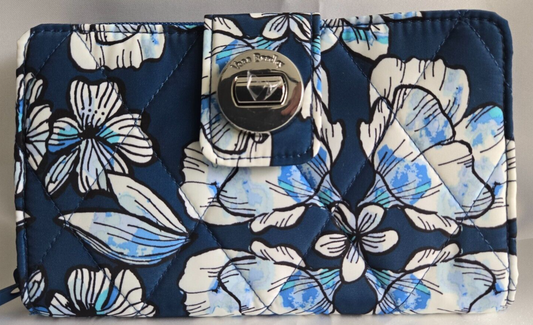 Vera Bradley RFID Turnlock Wallet, Dive Floral Medallion