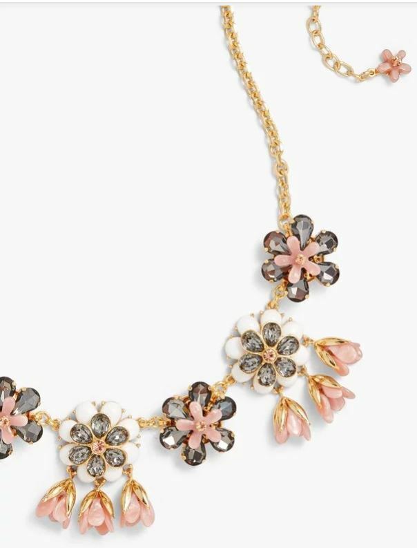 TALBOTS MARBLED BLOOMS STATEMENT NECKLACE