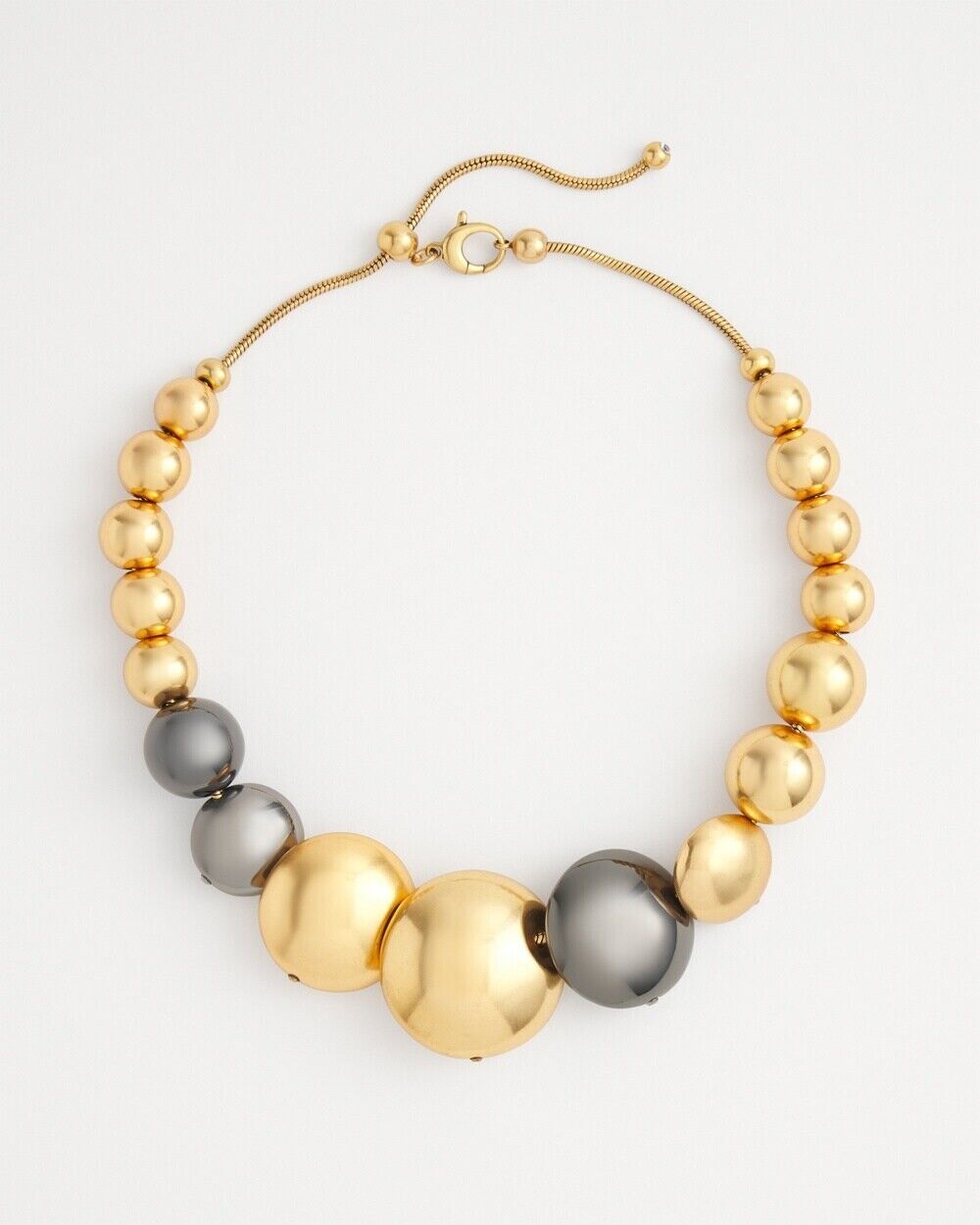 CHICO'S MIXED METAL SPHERE BIB NECKLACE
