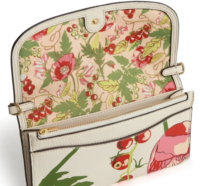 Vera Bradley Wildwood Wallet Crossbody, Meadow Bouquet Cottage Cream