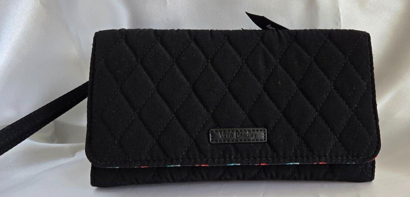 Vera Bradley RFID Crossbody, Microfiber Classic Black