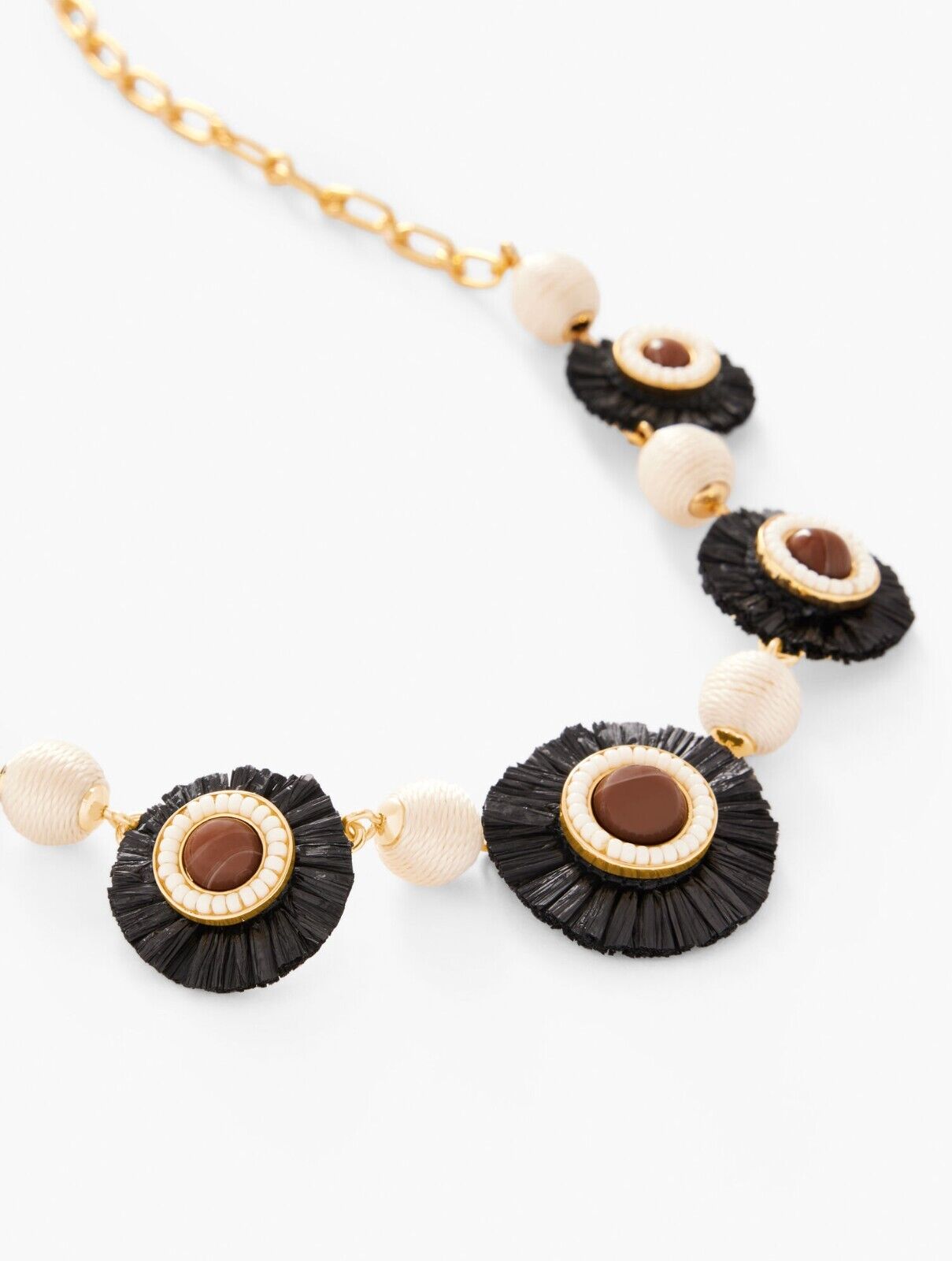 TALBOTS RAFFIA BURST STATEMENT NECKLACE