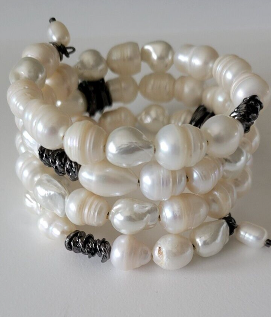 CHICO'S FRESH WATER PEARL COIL BRACELET