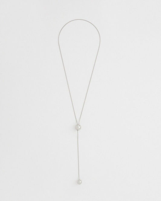 CHICO'S ADJUSTABLE SILVER TONE Y- NECKLACE