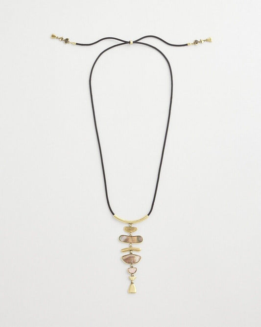 CHICO'S ADJUSTABLE LIP SHELL PENDANT NECKLACE