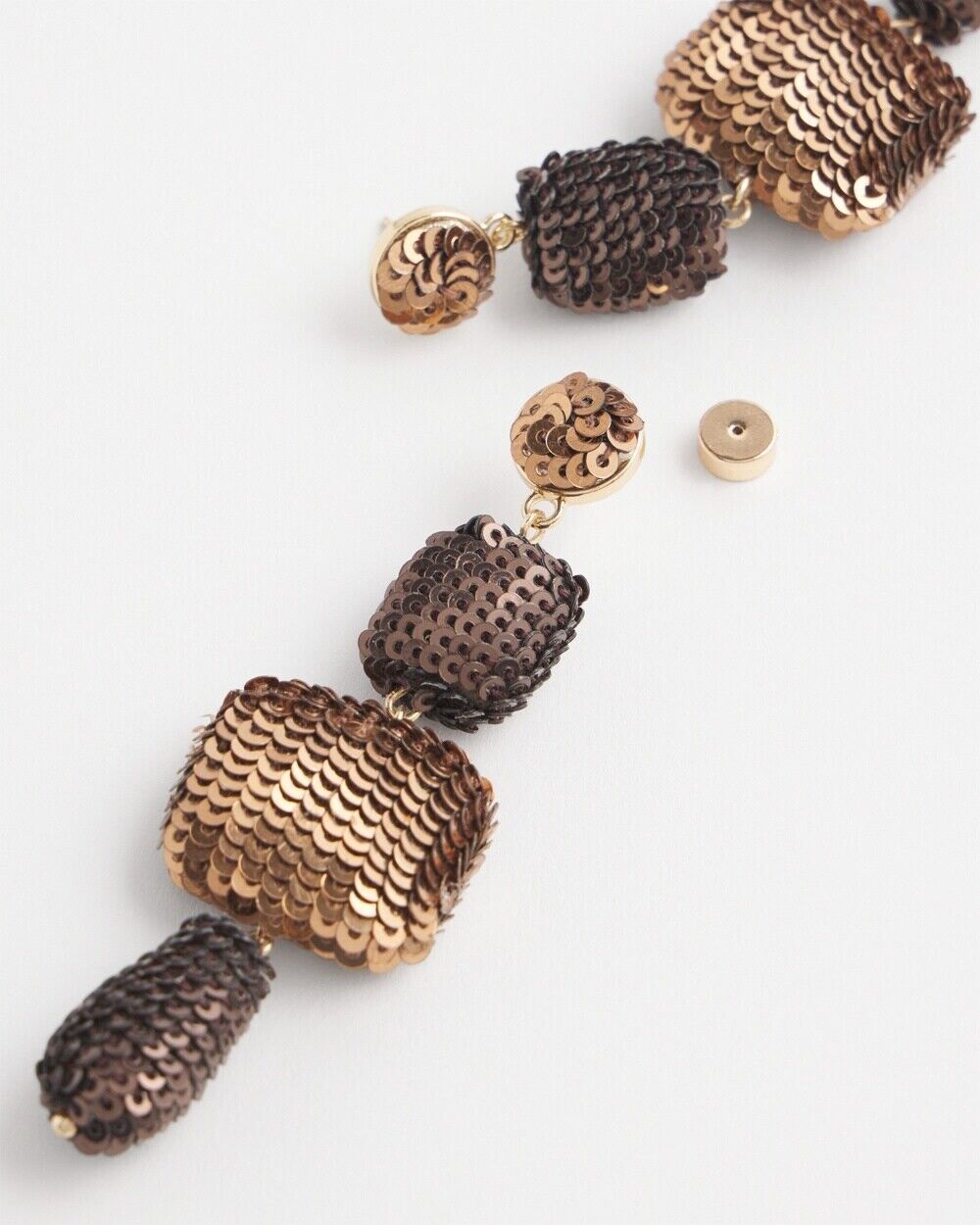 CHICO'S NO DROOP SEQUIN DROP EARRINGS