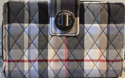 Vera Bradley RFID Turnlock Wallet, Plaid Wallet