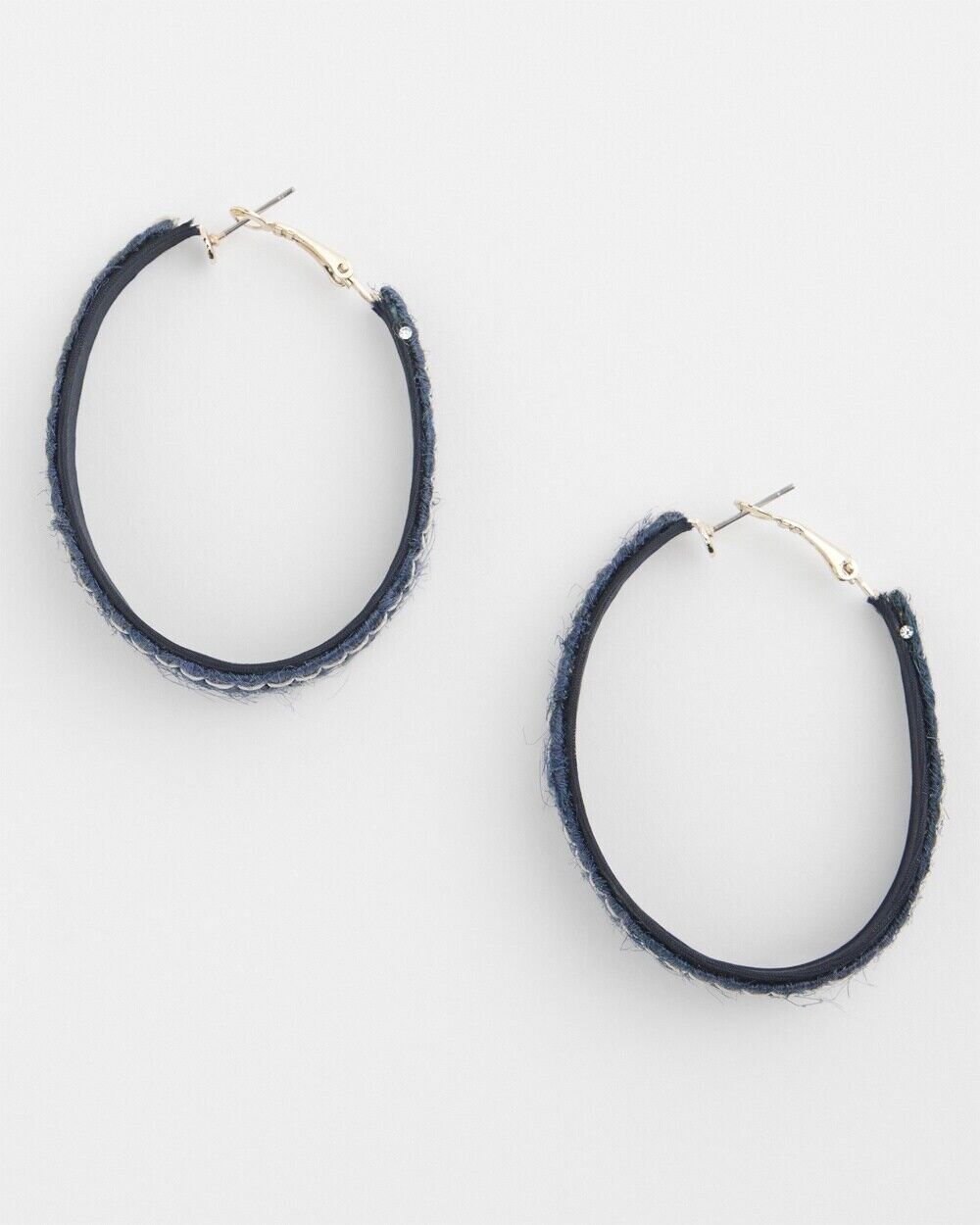 CHICO'S JUTE FRONT to BACK HOOPS EARRINGS