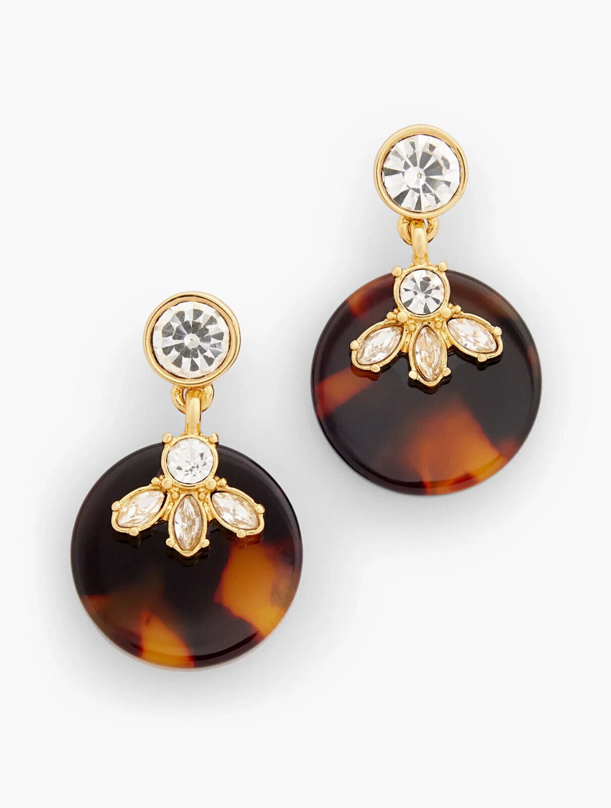 TALBOTS TORTOISESHELL CRYSTAL EARRINGS