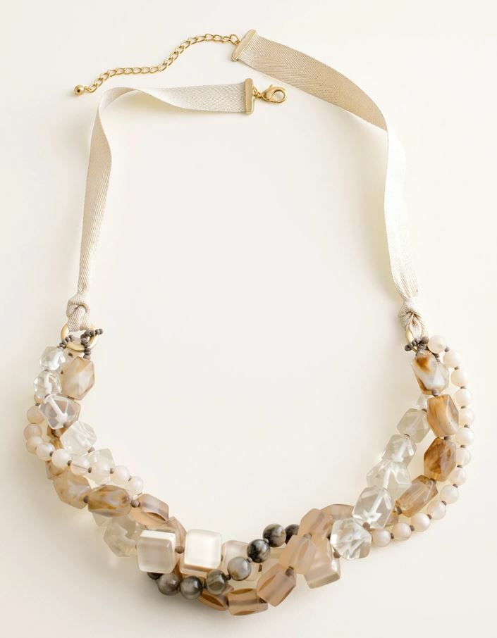 CHICO'S BEADED NEUTRAL MULTI-STRAND NECKLACE