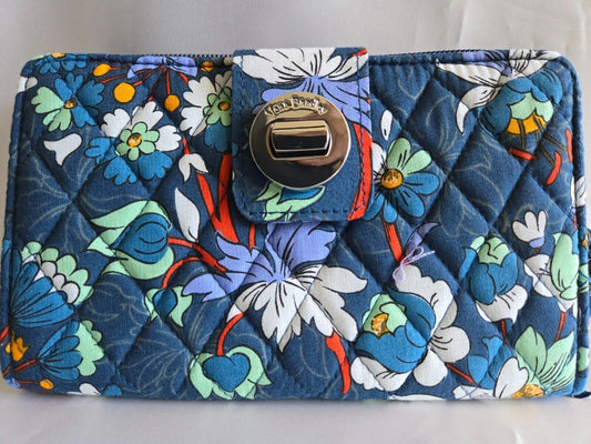 Vera Bradley RFID Cotton Turnlock Wallet, Floral Burst