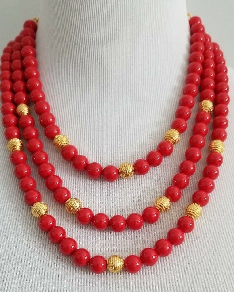 TALBOTS Three-Strand Glass Necklace
