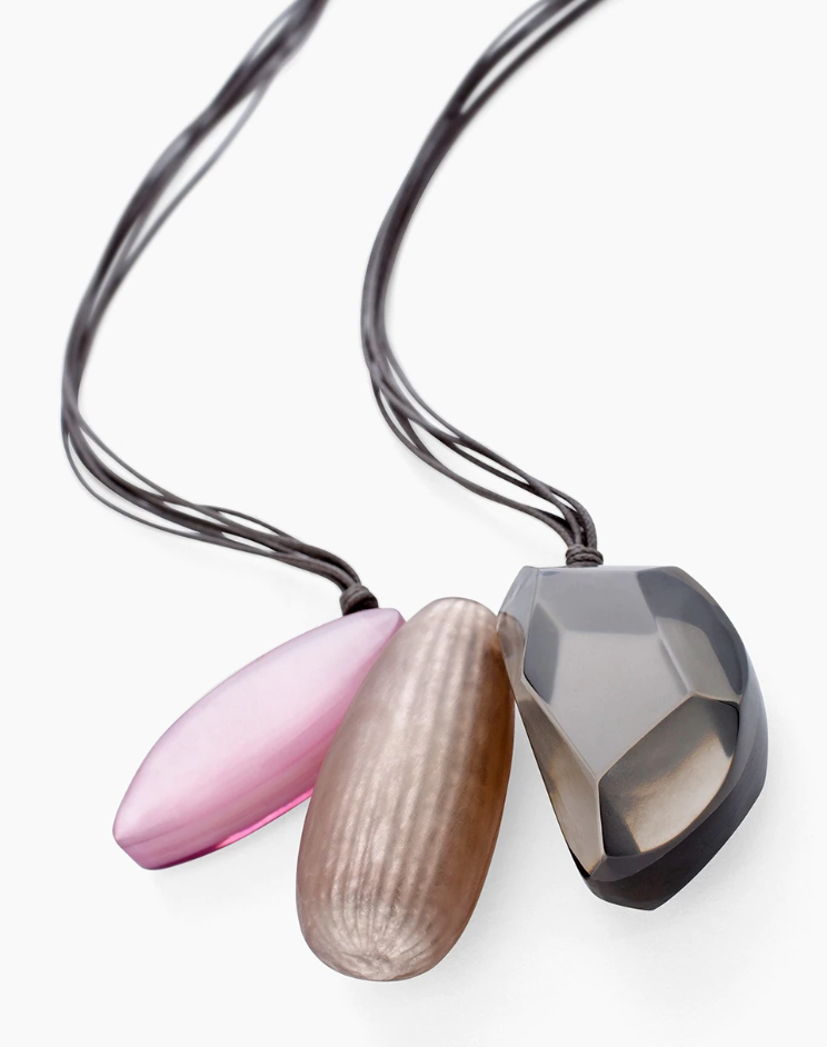 CHICO' S CONVERTIBLE PURPLE STONE PENDANT NECKLACE