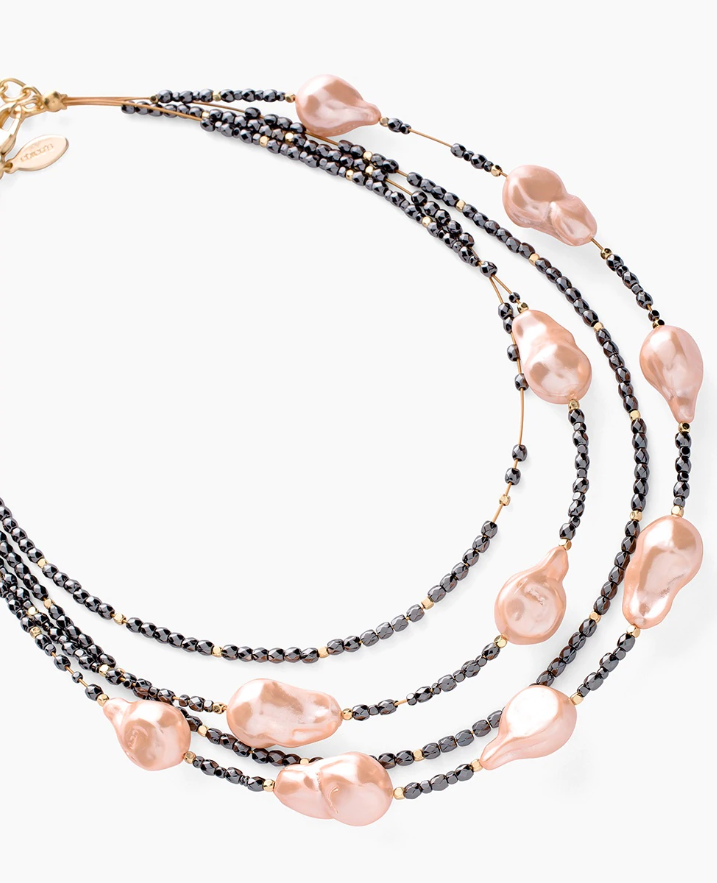 CHICO'S BLUSH STONE ILLUSION NECKLACE