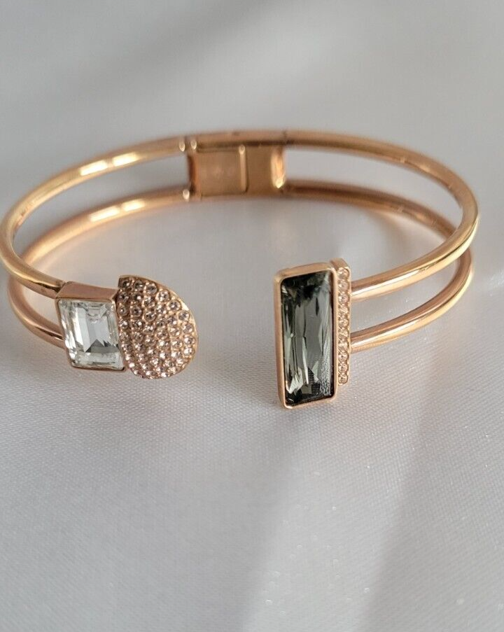 Swarovski Rose Gold, Rhodium plated Open Bangle