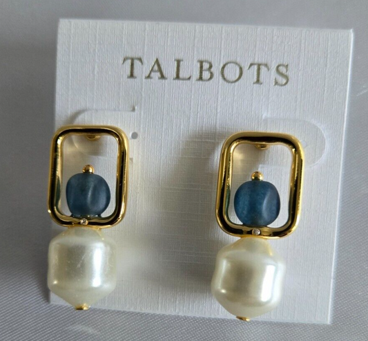 TALBOTS MOTHER OF PEARL DROP EARRINGS