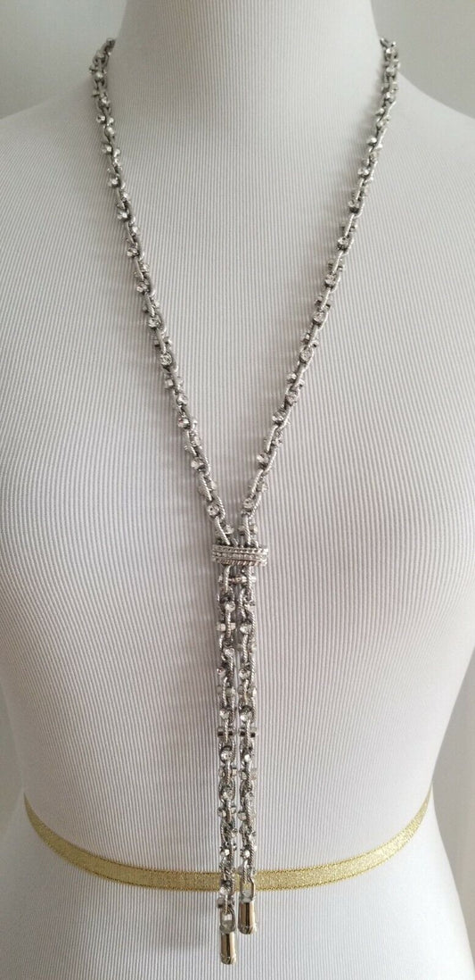 CHICO'S SILVERTONE SPARKLE Y-NECKLACE
