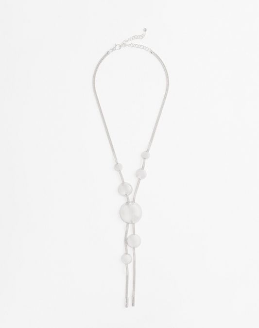 CHICO'S SILVER LOOP DROP NECKLACE