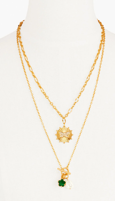 TALBOTS SPRING CHARMS LAYERED NECKLACE
