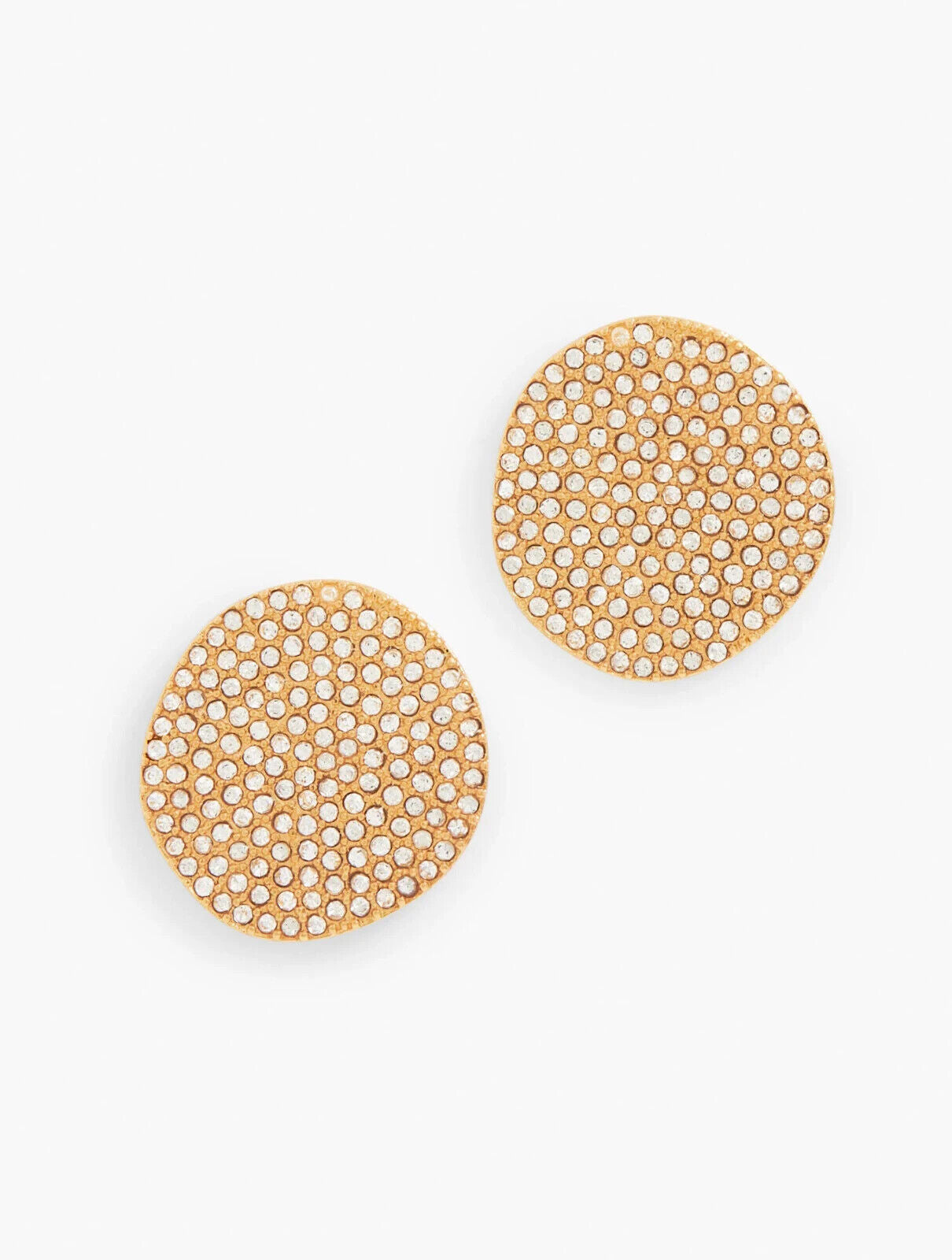 TALBOTS PAVÉ DISC STUD EARRINGS