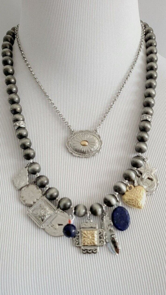 CHICO'S AMERICANA MULTISTRAND CHARM NECKLACE