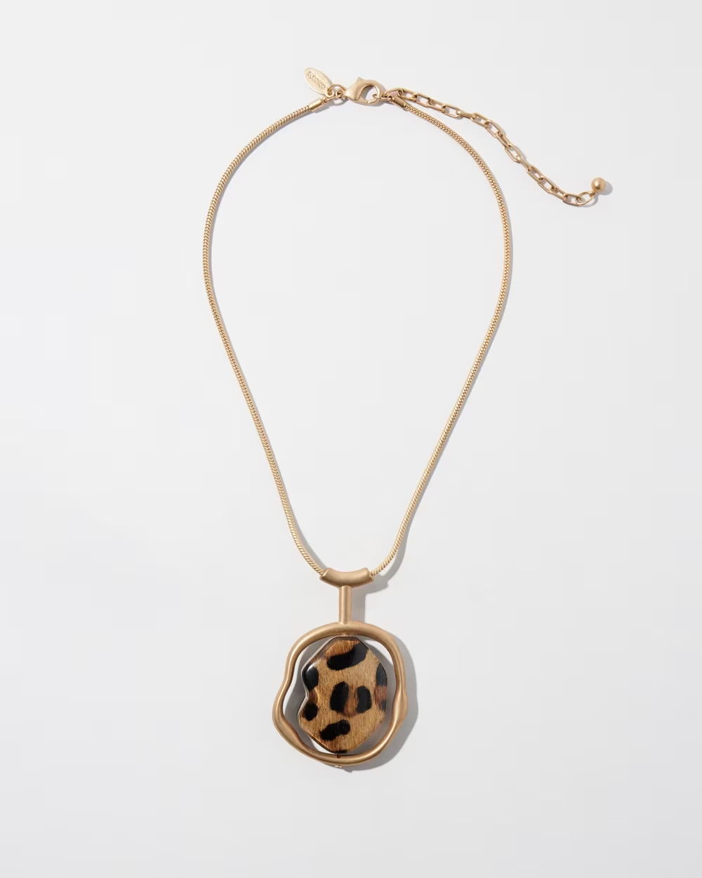 CHICO' S ANIMAL PRINT MODERN PENDANT NECKLACE