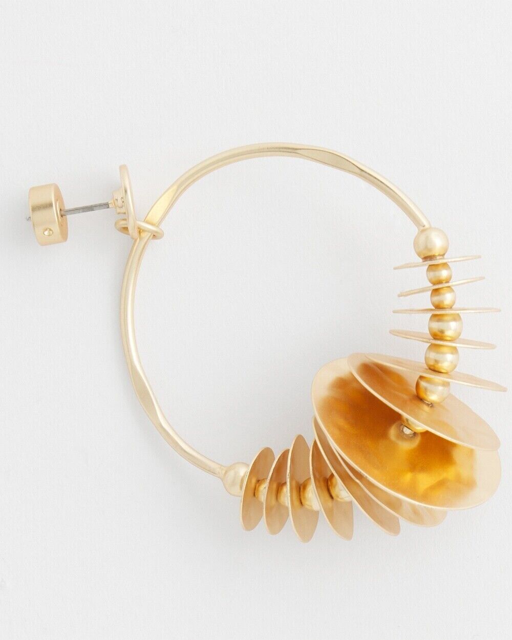 CHICO'S GOLD TONE DROP HOOPS EARRINGS