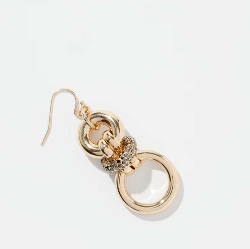 CHICO'S GOLD TONE LINKS DROP EARRINGS