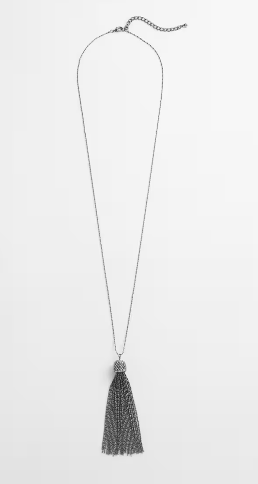 CHICO'S GLITZ TASSLE PENDANT NECKLACE