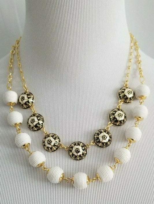 TALBOTS LAYERED WRAP BEAD NECKLACE