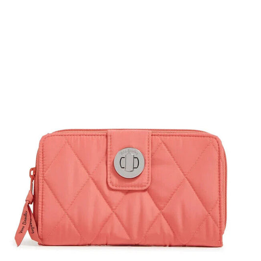 Vera Bradley Ultralight RFID Turnlock Wallet, Blush Sienna
