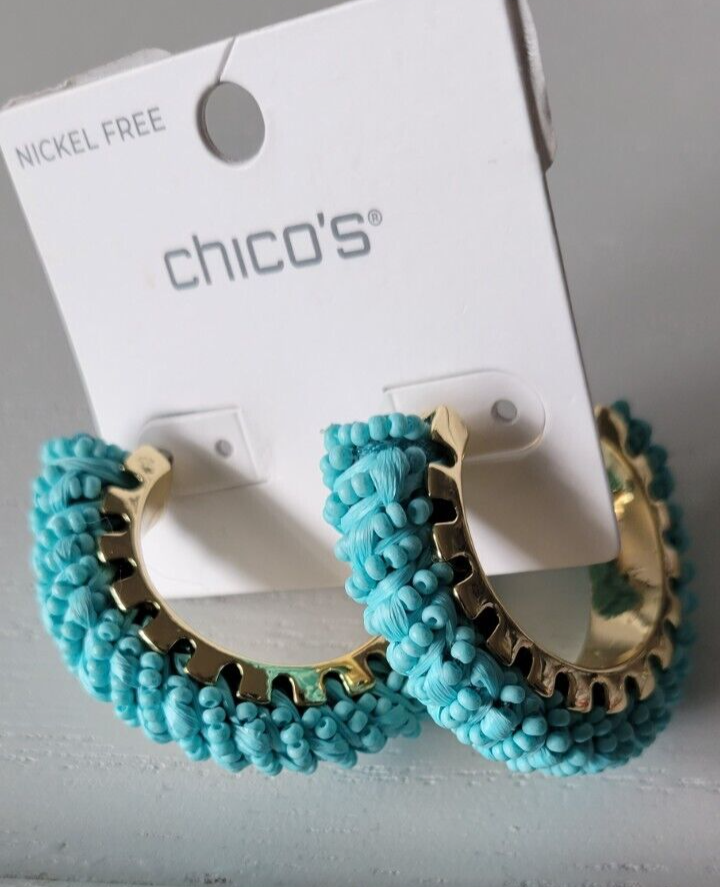 CHICO'S  TURQUOISE SEED BEAD EARRINGS