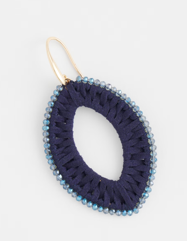 CHICO'S NO DROOP BLUE FAUX SUEDE EARRINGS