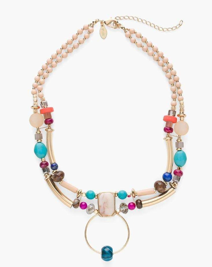 CHICO'S MULTI-COLORED BEADED STATEMENT NECKLACE