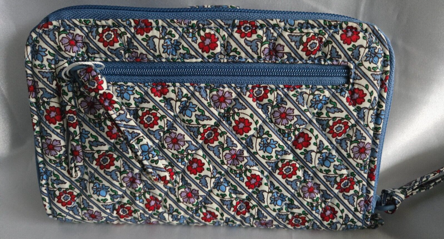 Vera Bradley Large Tab Wallet, Bias Mini Vines Ribbons in Cotton Gabardine