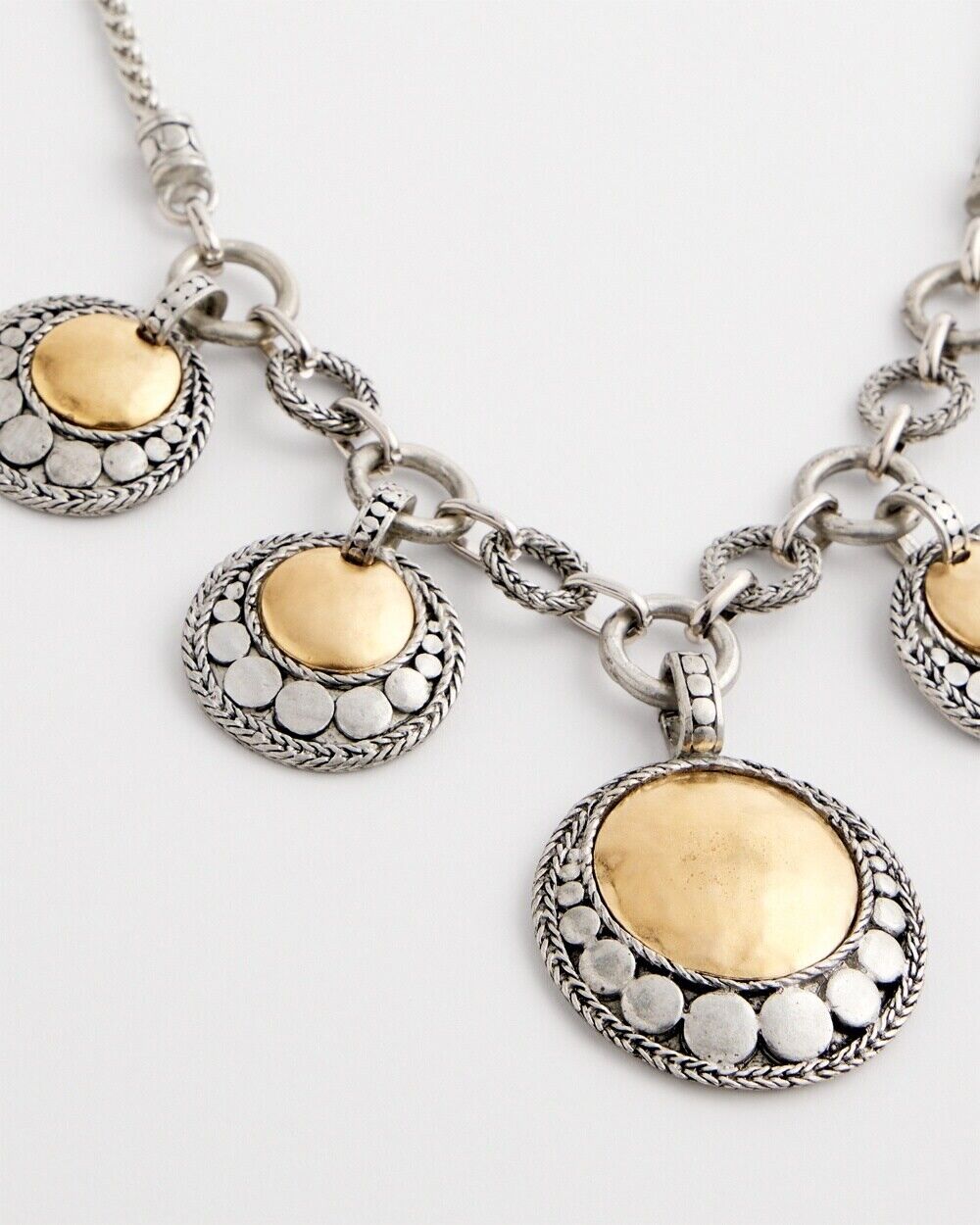 CHICO'S MIXED METAL PENDANT NECKLACE