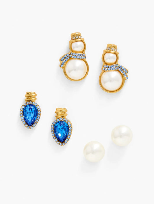 TALBOTS HOLIDAY STUD EARRING SET