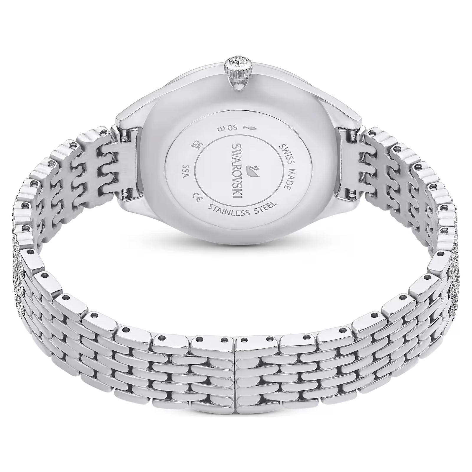 SWAROVSKI Swiss Made, Full pavé, Crystal bracelet, Silver tone, Stainless steel