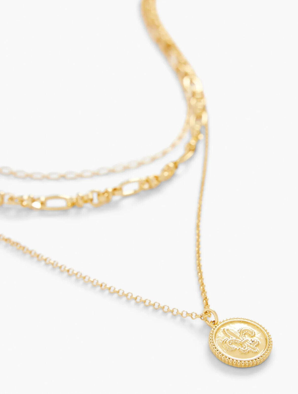 TALBOTS LAYERED COIN PENDANT NECKLACE