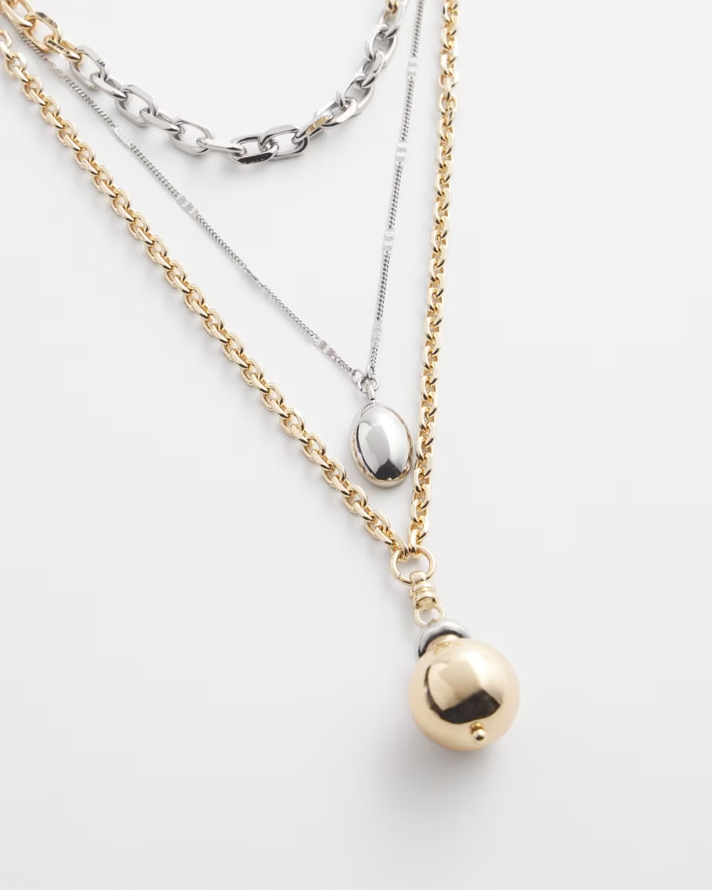 CHICO'S CONVERTIBLE MIXED METAL NECKLACE