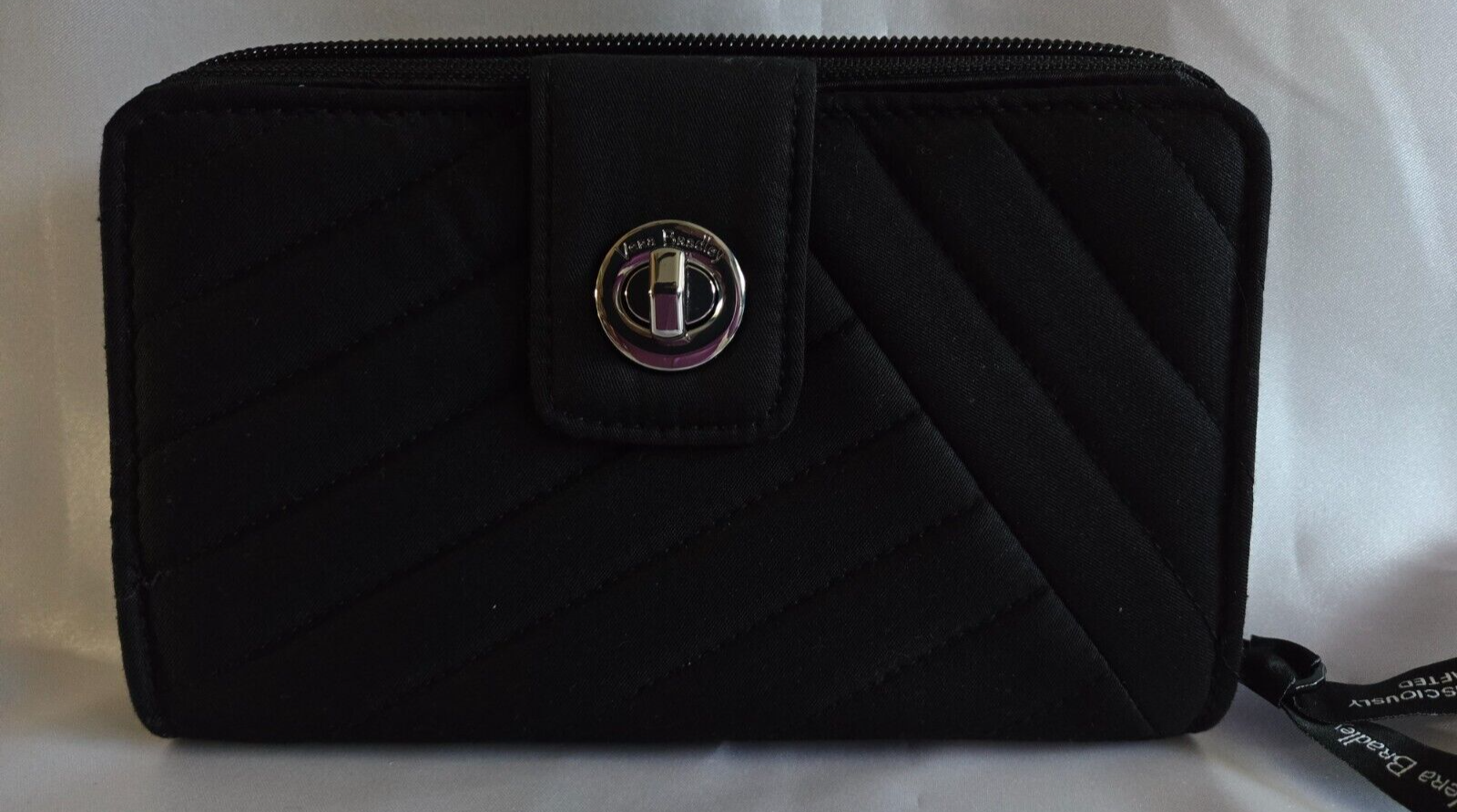 Vera Bradley RFID Turnlock Wallet, Black