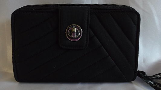 Vera Bradley RFID Turnlock Wallet, Black