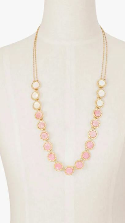 TALBOTS MARBLED RESIN LAYER NECKLACE