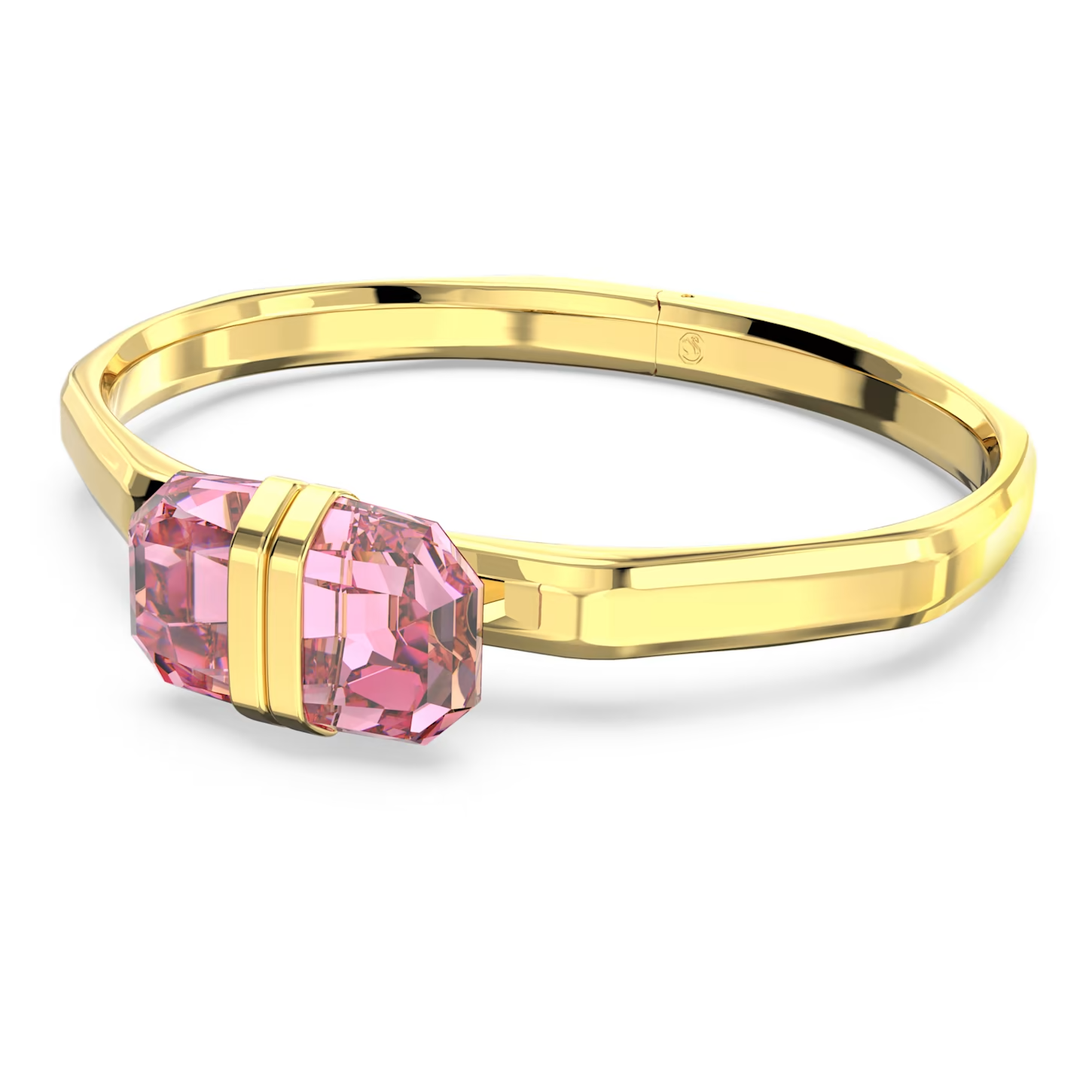 Swarovski Lucent bangle Magnetic closure, Pink, Gold-tone plated